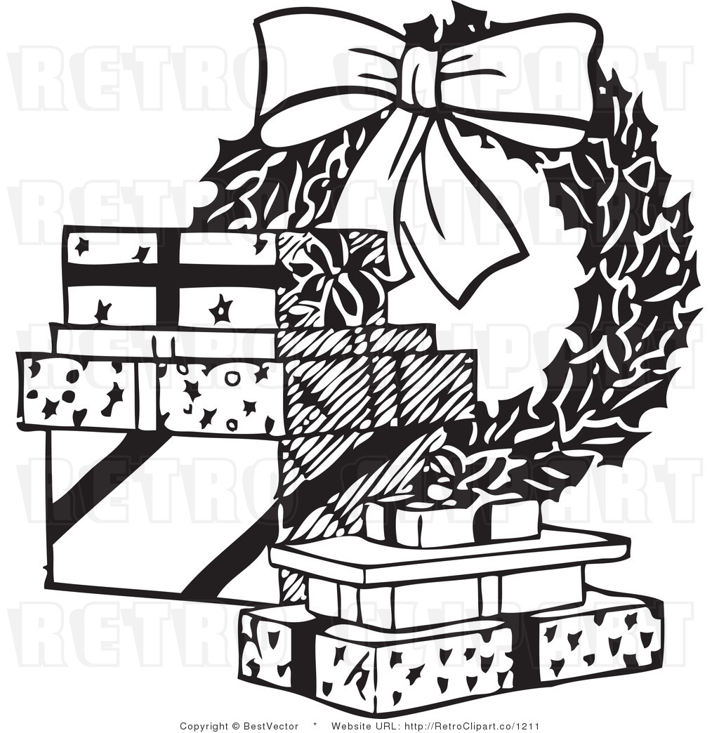 christmas clipart free black and white - photo #37