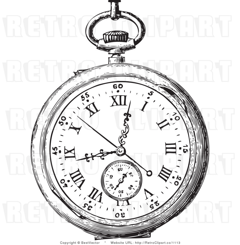 watch clipart black and white - photo #38