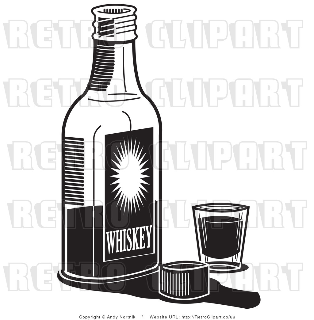 List 95+ Images whiskey bottle clip art black and white Superb
