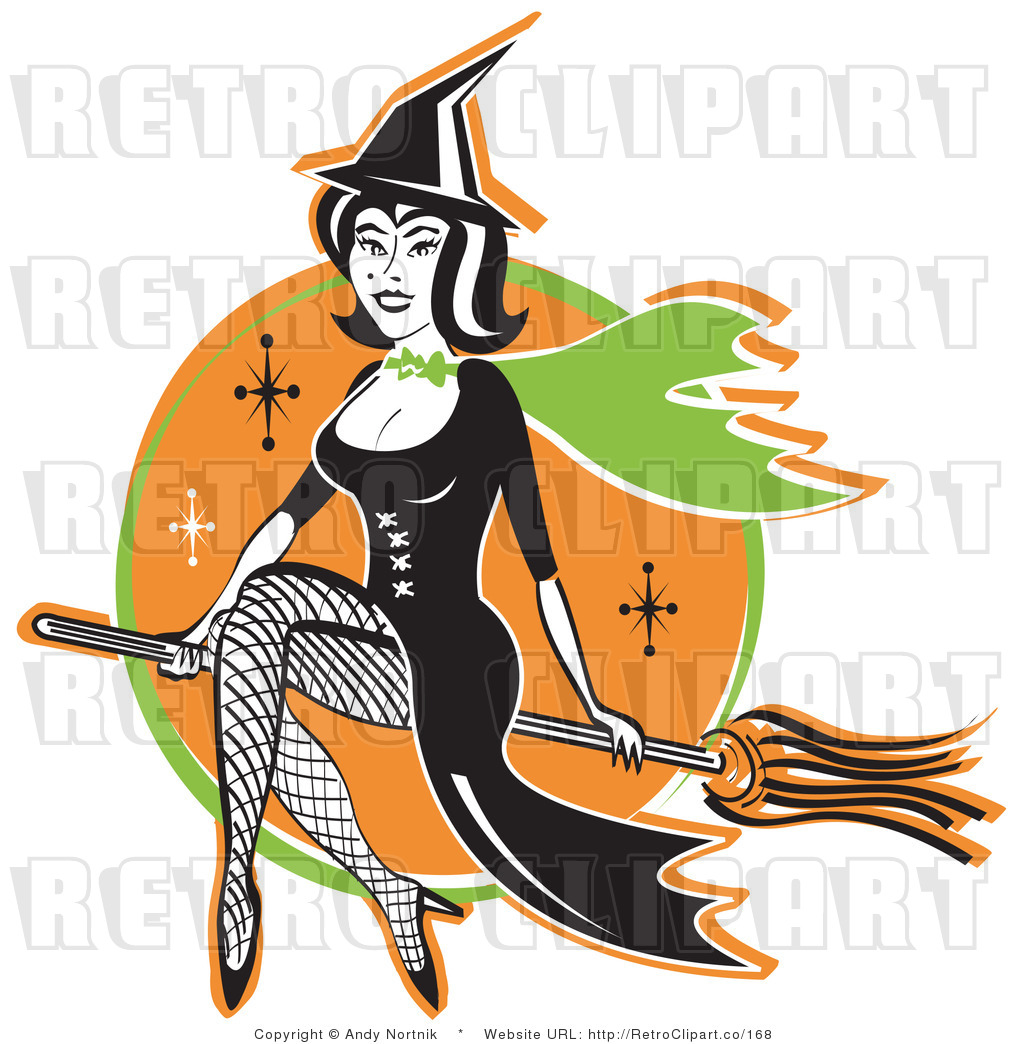 naked witch riding broom