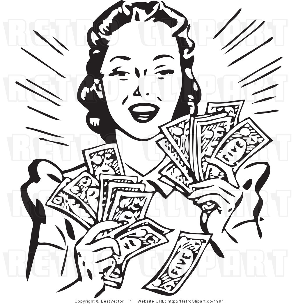 http://retroclipart.co/1024/royalty-free-vector-clip-art-of-a-black-and-white-retro-woman-holding-handfuls-of-cash-money-by-bestvector-1994.jpg