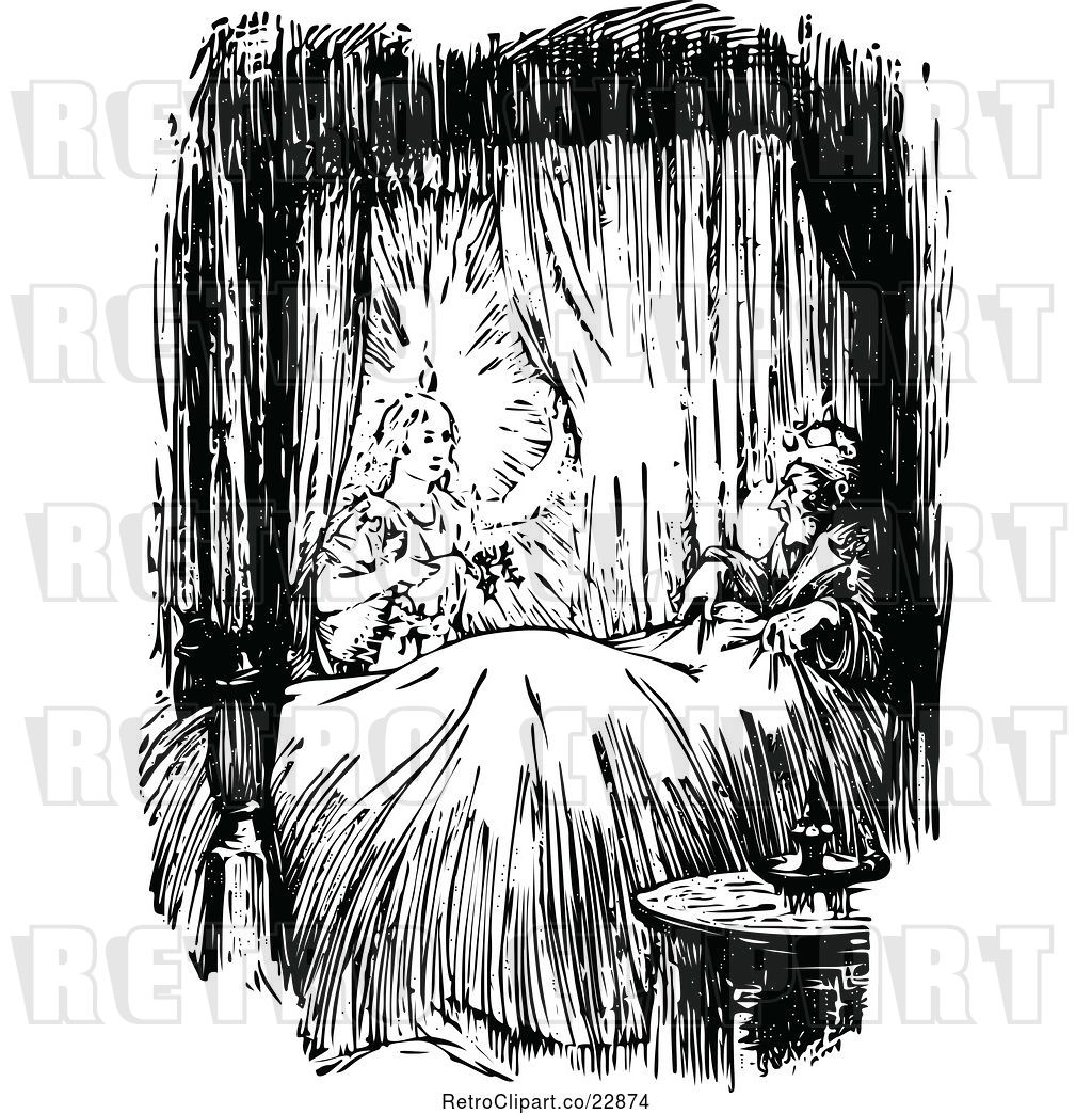 Vector Clip Art of Retro Ebenezer Scrooge Being Visited by the Ghost of Christmas past by Prawny ...
