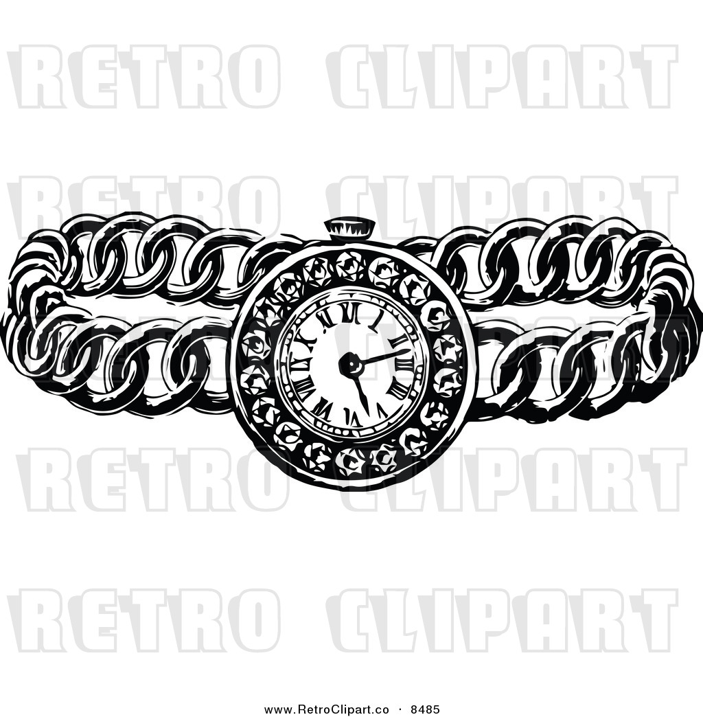 watch clipart black and white - photo #49
