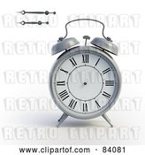 Clip Art of Retro 3d Alarm Clock with the Minute and Hour Hands to the Side by Mopic