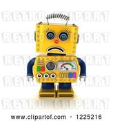 Clip Art of Retro 3d Sad Yellow Robot Pouting by Stockillustrations