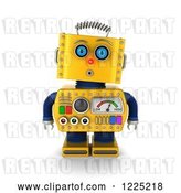 Clip Art of Retro 3d Surprised Yellow Robot by Stockillustrations