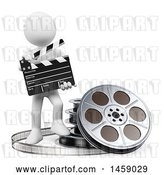 Clip Art of Retro 3d White Guy Movie Director, on a White Background by