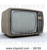 Clip Art of Retro Box Television by KJ Pargeter