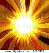Clip Art of Retro Bright Burst with Grungy Rays by Arena Creative