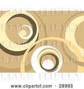 Clip Art of Retro Brown, Tan and White Background of Large Circles by KJ Pargeter
