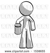 Clip Art of Retro Guy Begger Holding Can Begging or Asking for Charity by Leo Blanchette