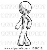 Clip Art of Retro Guy Guy Walking Turned Left Front View by Leo Blanchette