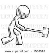 Clip Art of Retro Guy Hitting with Sledgehammer, or Smashing Something by Leo Blanchette