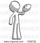 Clip Art of Retro Guy Holding Football up by Leo Blanchette