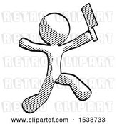 Clip Art of Retro Guy Psycho Running with Meat Cleaver by Leo Blanchette