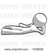 Clip Art of Retro Guy Reclined on Side by Leo Blanchette