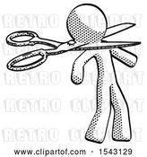 Clip Art of Retro Guy Scissor Beheading Office Worker Execution by Leo Blanchette