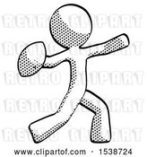 Clip Art of Retro Guy Throwing Football by Leo Blanchette