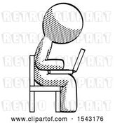 Clip Art of Retro Guy Using Laptop Computer While Sitting in Chair View from Side by Leo Blanchette