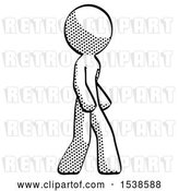 Clip Art of Retro Guy Walking Turned Right Front View by Leo Blanchette
