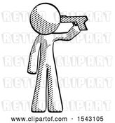 Clip Art of Retro Halftone Design Mascot Guy Suicide Gun Pose by Leo Blanchette