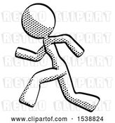 Clip Art of Retro Lady Running Fast Left by Leo Blanchette