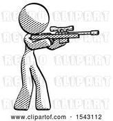 Clip Art of Retro Lady Shooting Sniper Rifle by Leo Blanchette