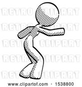 Clip Art of Retro Lady Sneaking While Reaching for Something by Leo Blanchette