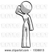 Clip Art of Retro Lady Soldier Salute Pose by Leo Blanchette