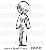 Clip Art of Retro Lady Walking Front View by Leo Blanchette