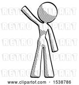 Clip Art of Retro Lady Waving Emphatically with Right Arm by Leo Blanchette