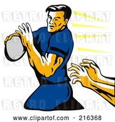 Clip Art of Retro Rugby Football Player - 36 by Patrimonio