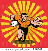 Clip Art of Retro Rugby Football Player - 40 by Patrimonio