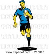 Clip Art of Retro Rugby Football Player - 41 by Patrimonio