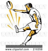 Clip Art of Retro Rugby Football Player - 46 by Patrimonio