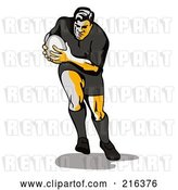 Clip Art of Retro Rugby Football Player - 6 by Patrimonio