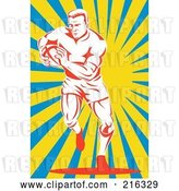 Clip Art of Retro Rugby Football Player - 60 by Patrimonio
