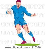 Clip Art of Retro Rugby Football Player - 63 by Patrimonio