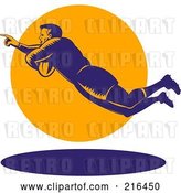 Clip Art of Retro Rugby Football Player - 74 by Patrimonio