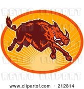 Clip Art of Retro Running Boar Logo by Patrimonio