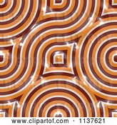 Clip Art of Retro Seamless Orange Truchet Tile Texture Background Pattern Version 3 by