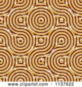 Clip Art of Retro Seamless Orange Truchet Tile Texture Background Pattern Version 4 by