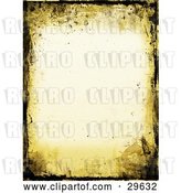 Clip Art of Retro Yellow and Black Grunge Border over an off White Stationery Background by KJ Pargeter