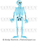 Royalty Free Retro Vector Clip Art of a Blue Skeleton by Andy Nortnik