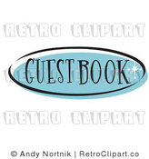 Royalty Free Retro Vector Clip Art of a Guest Book Web Button by Andy Nortnik