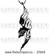Vector Clip Art of | Hand Holding a Match Stick Man| Royalty Free Vector Illustration by Prawny Vintage