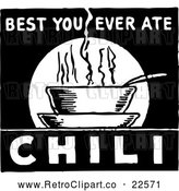 Vector Clip Art of a Retro 'Best You Ever Ate Chili' Sign by BestVector