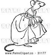 Vector Clip Art of a Retro Mouse Lady by Prawny Vintage