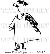 Vector Clip Art of a Retro Young Graduate Outline by Prawny Vintage