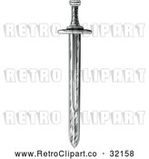 Vector Clip Art of a Standard Retro Sword by AtStockIllustration